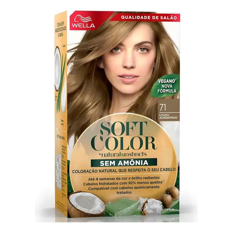 Tonalizante Soft Color 71 Louro Acizentado Wella Tom Louro A