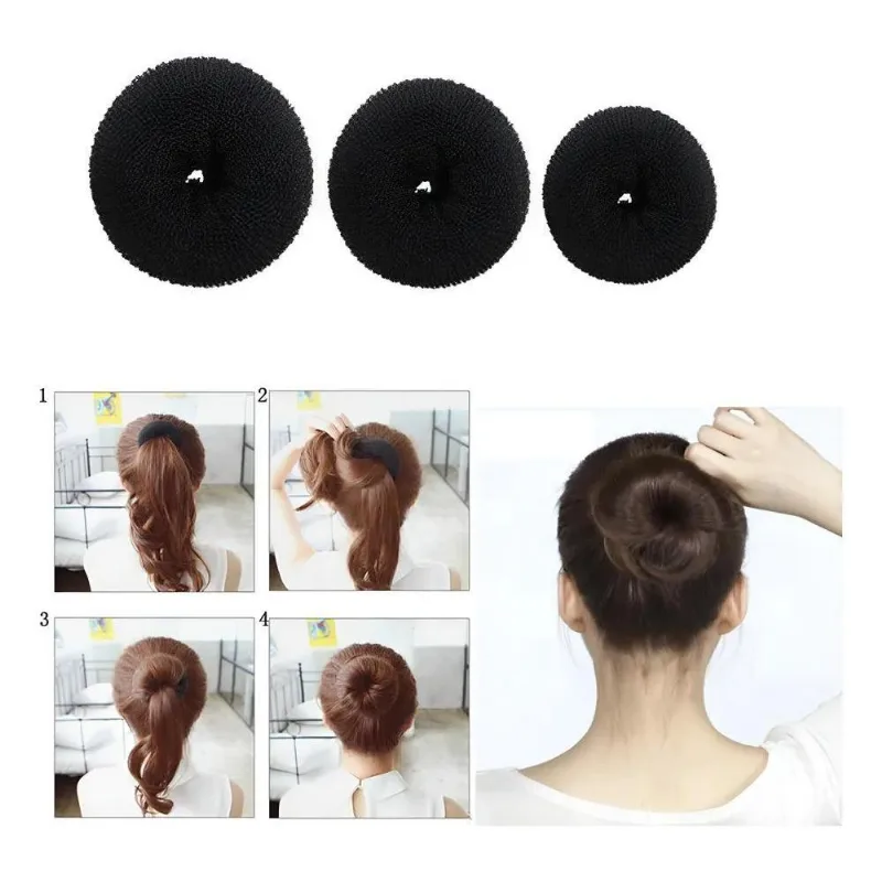 Coque Perfeito Rápido: Kit 2 Donuts Hair Fáceis - P Preto