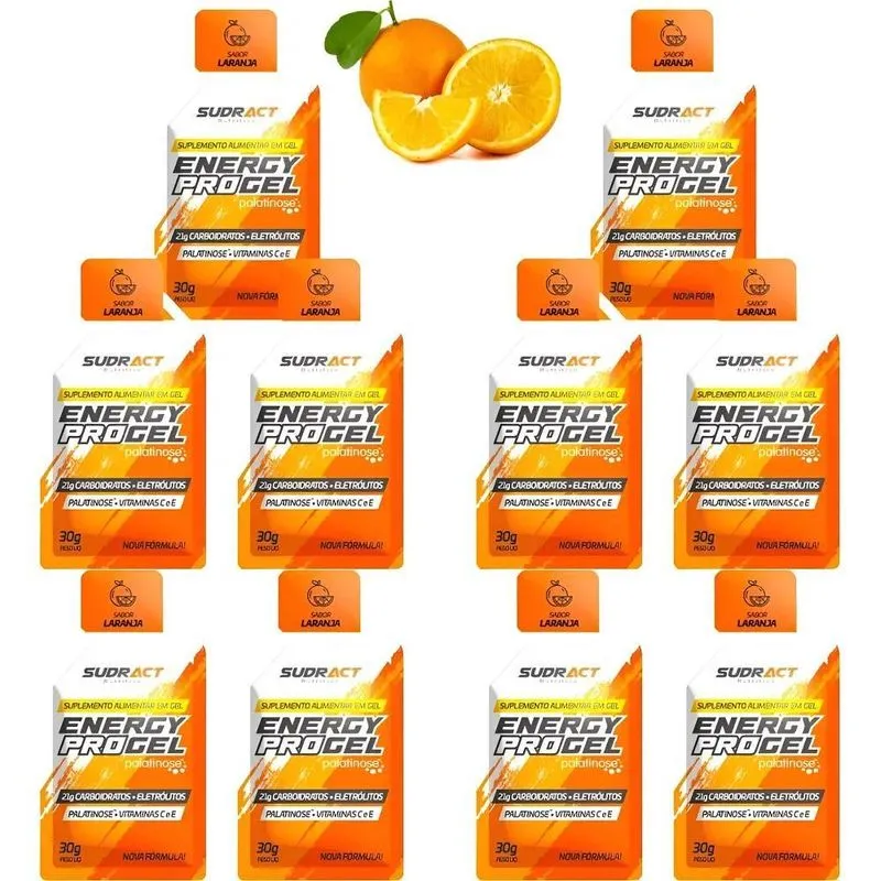 10x Gel Carbo Energy Pro Repositor Sudract 30g Perfo Laranja