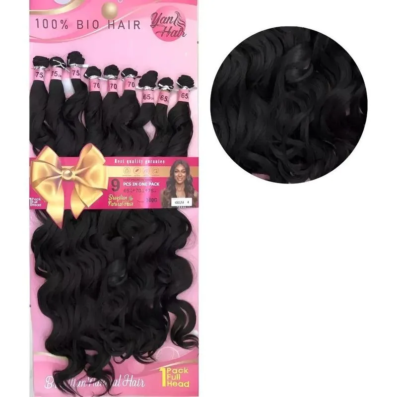 Cabelo Orgânico Ondulado Natural 75cm 300gr - Castanho Medio