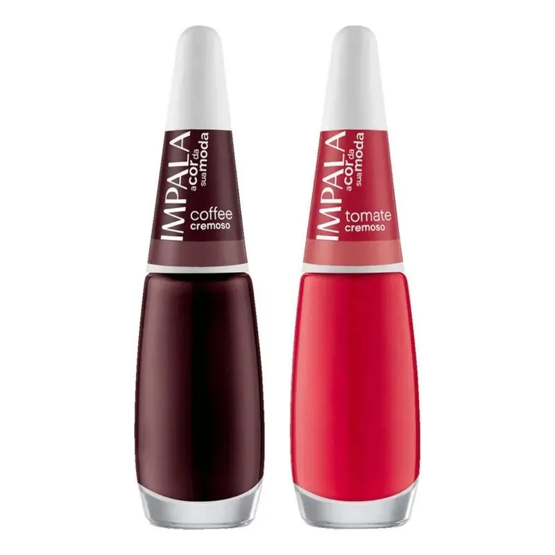 Kit 2 Esmaltes Impala: Crie Unhas Únicas - Coffe / Tomate