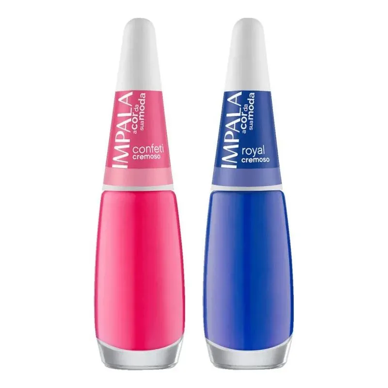 Kit 2 Esmaltes Impala: Crie Unhas Únicas - Confeti / Royal
