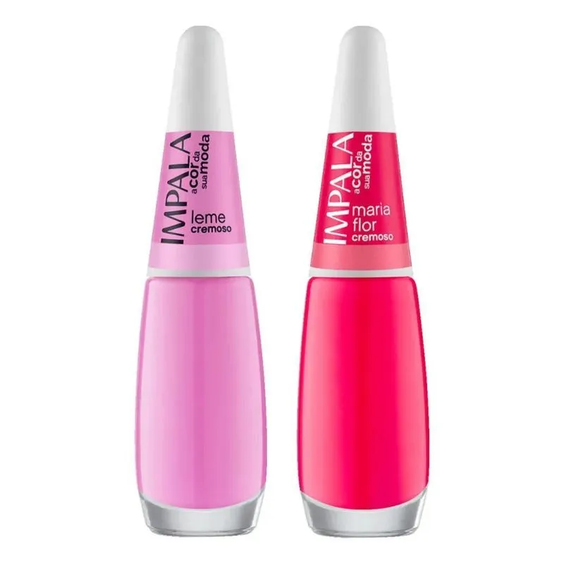 Kit 2 Esmaltes Impala: Crie Unhas Únicas - Leme / Maria Flor