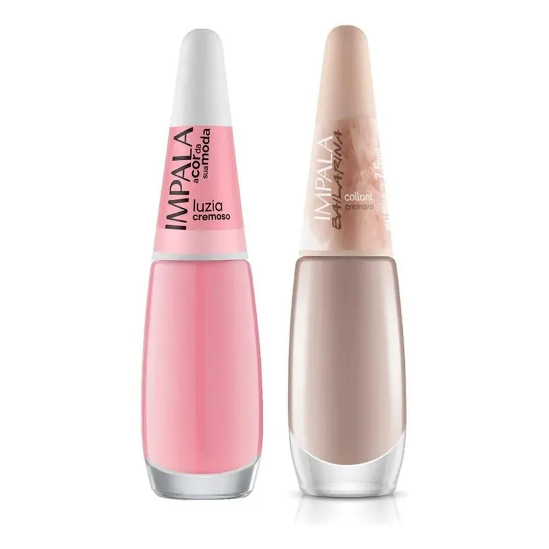 Kit 2 Esmaltes Impala: Crie Unhas Únicas - Luzia / Collant