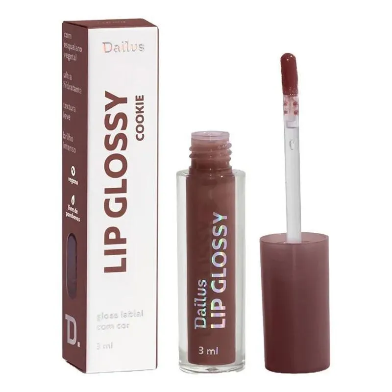 Dailus Lip Glossy - Cookie Acabamento Brilhante Cor Marrom-c