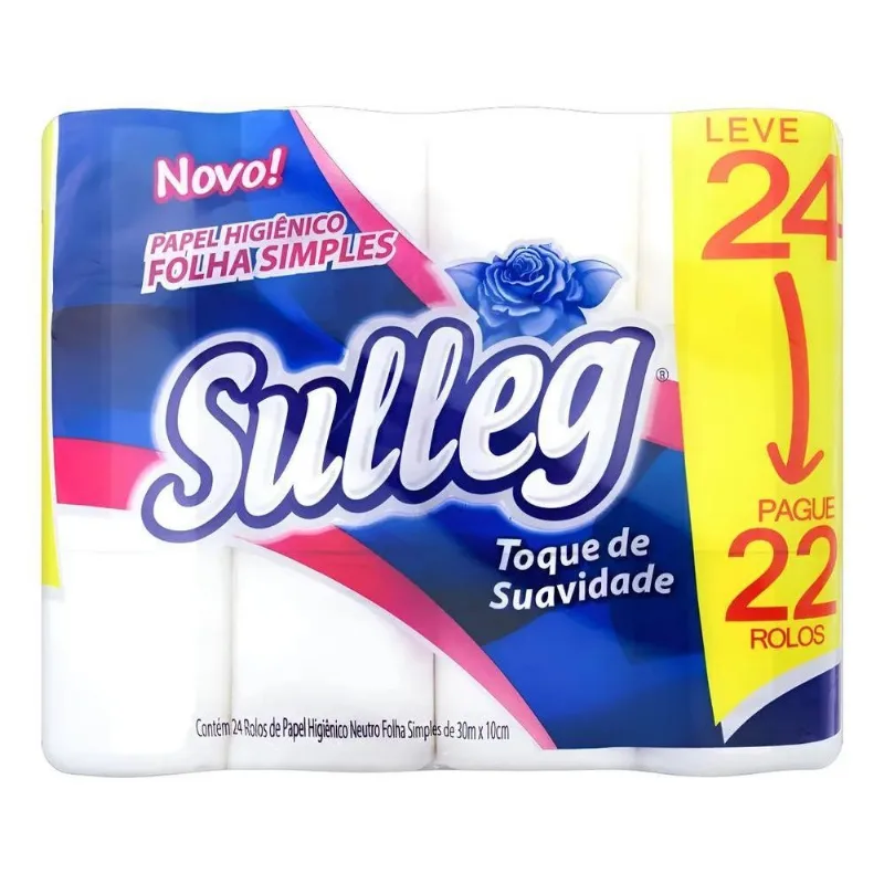 Papel Higiênico Sulleg Folha Simples 30 M De 24 Un