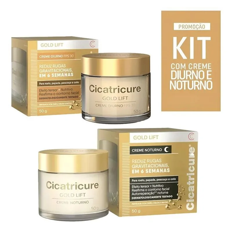Kit Cicatricure Gold Lift Diurno Fps30 50g+Lift Noturno 50g