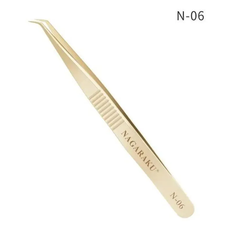 Pinça Nagaraku Extensão De Cílios N-06 Dourada