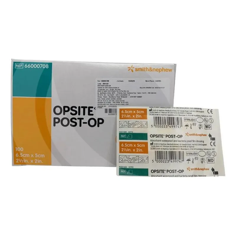 Opsite Post-op Transparente Impermeável 6,5cm X 5cm - 10 Un