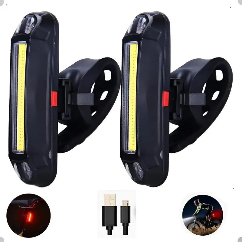 2x Lanterna Traseira Farol Led Luz Iluminação Bike Bicicleta