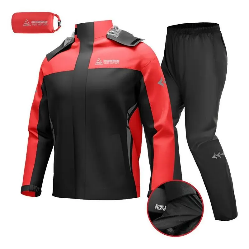 Kit Capa De Chuva Roupa Conjunto Para Motoqueiro Ref Preto M