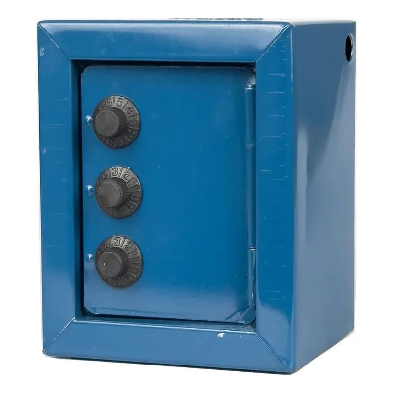 3x Mini Cofre Porta Moedas Com Tres Segredos Em Aço Fercar C