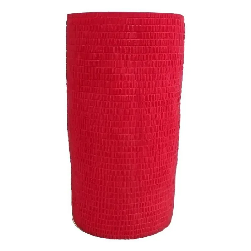 3 Bandagem Elástica Autoadesiva Flexível Pet Atadu Vermelho