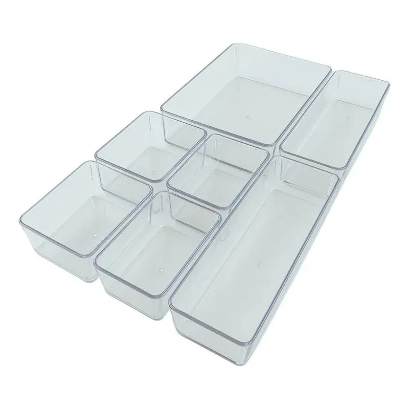 5x Organizadores Modulares Gavetas 7 Peças Acrílico Multiuso