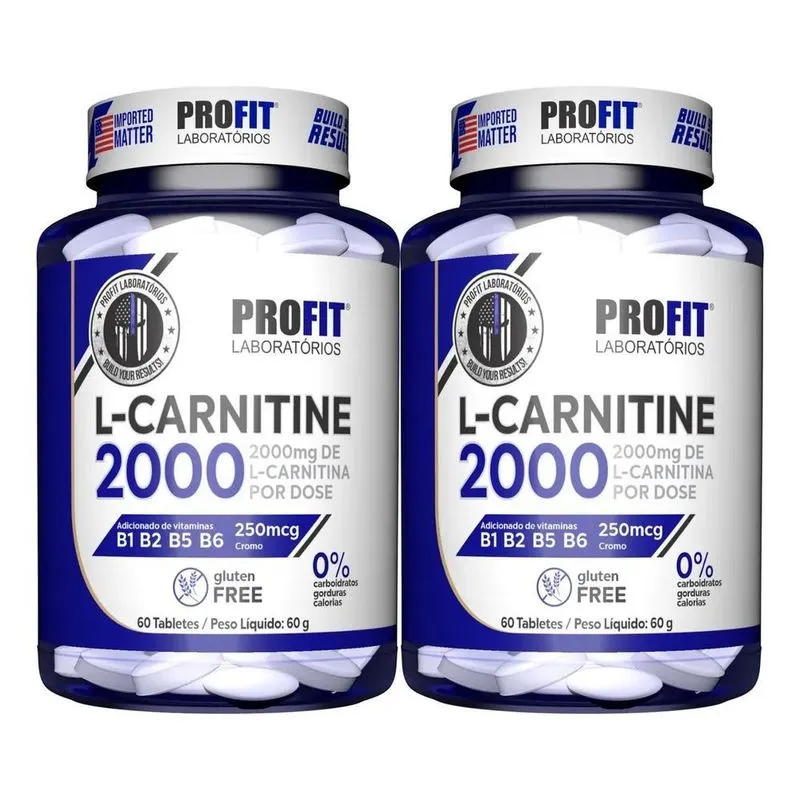 5x Kit 2x L-carnitina 2000mg - Pote 60 Cápsulas (120c) - Pro