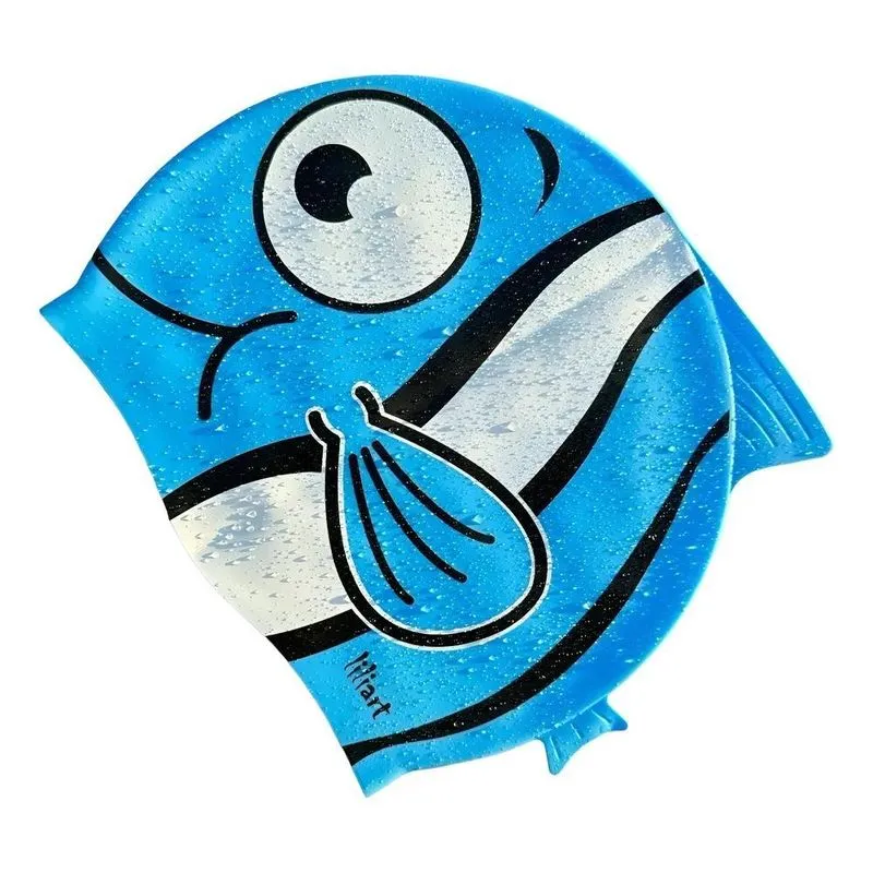 Touca Para Natação De Silicone Personagens Espo Peixinho Azu
