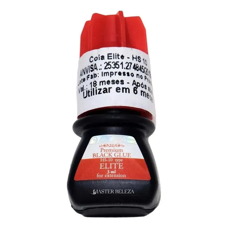 Cola Adesivo Elite Premium Black 3ml Para Extensão De Cílios