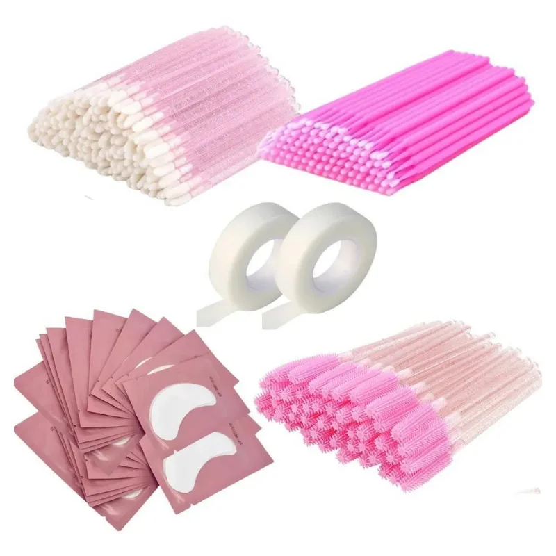 100 Pads 100 Escovinhas 100 Aplicador 100 Microbrush Cílios