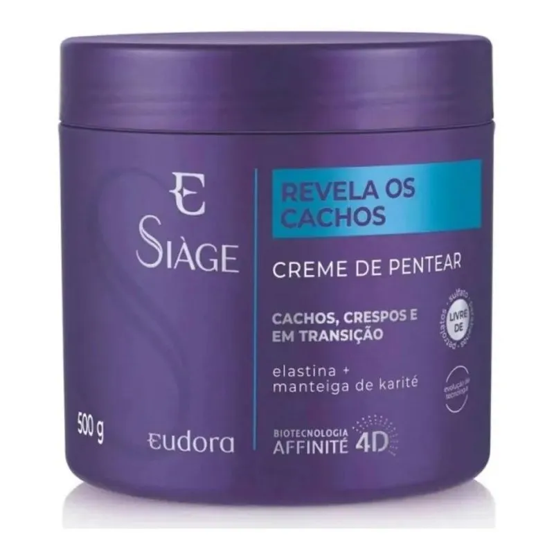 2x Creme De Pentear Revela Cachos Siàge Eudora 500g