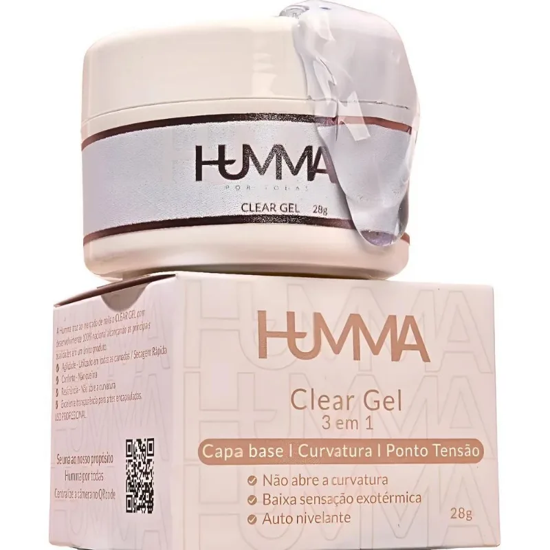 Gel Construtor Unha Humma 28g: Alto Rendimento, Sem - Clear