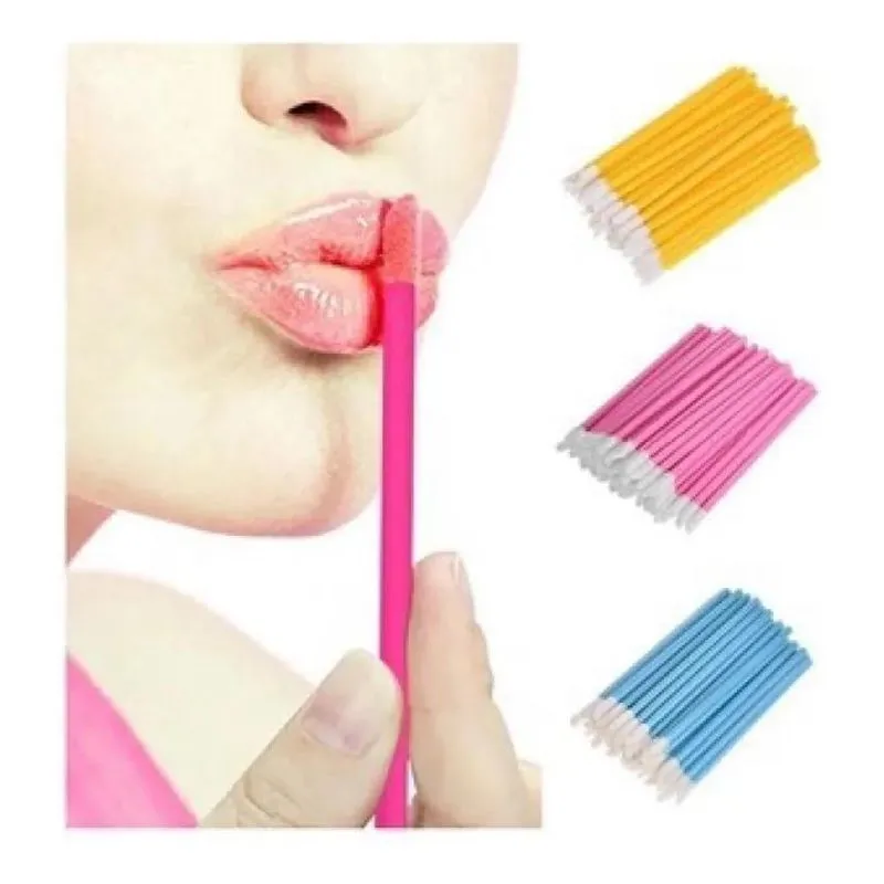 Kit 50 Pincel Aplicador De Batom Gloss Lash Extensão Cílios