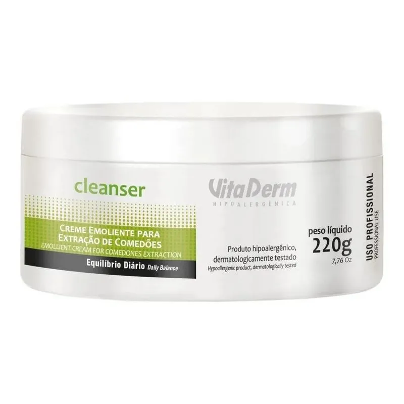 Vitaderm Creme Emoliente Extração De Comedões 220g