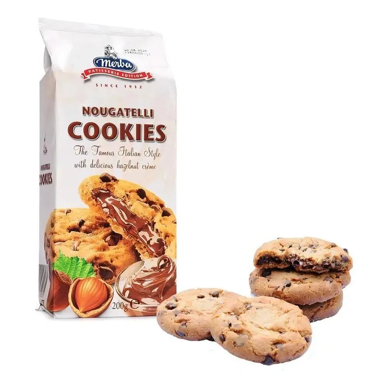 5x Biscoito Cookies Holandês Merba Chocolate Com Creme De