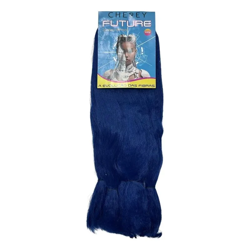 Jumbo Crespo Cherey 330g: Tranças Box Braids Naturais - Azul