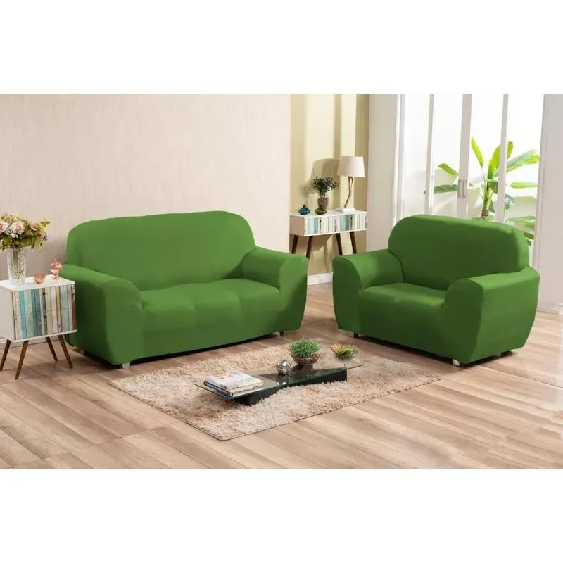 Kit Capa De Sofá Magic Elastex 2 E 3 Lugares Rapido Cor Verd