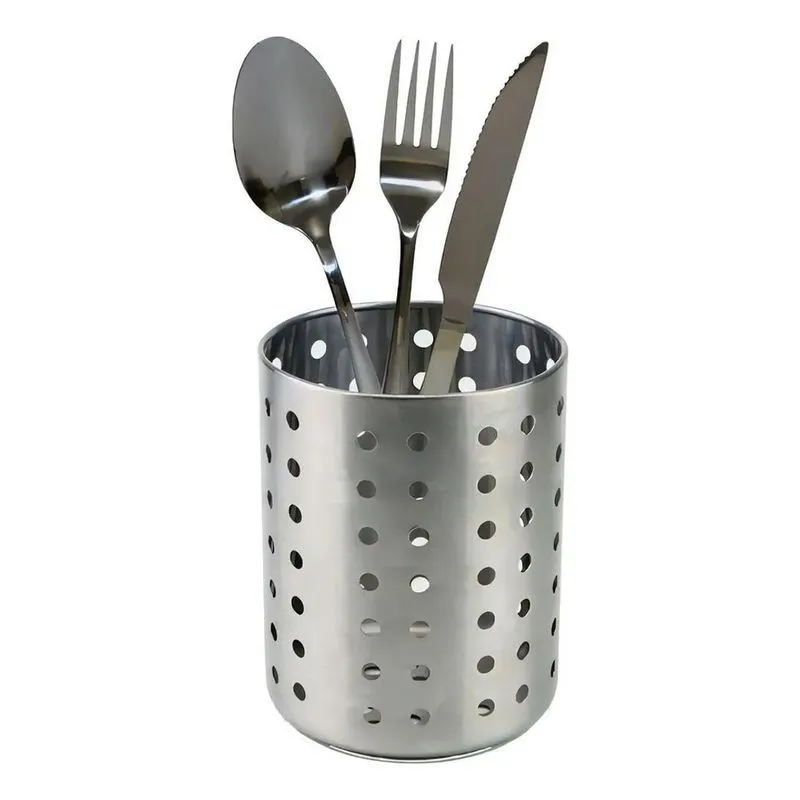 5x Escorredor De Talheres Aço Inox Louça Porta Talher Redond