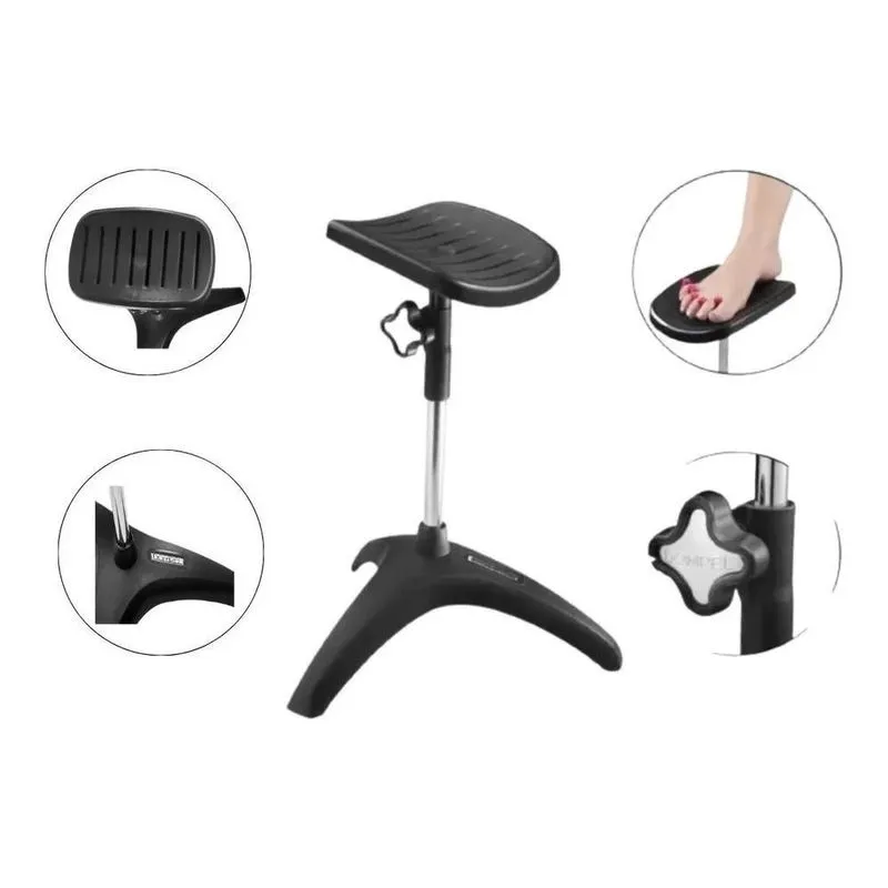 2x Apoio Tripe Para Pedicure Altura Ajustavel Preto Dompel