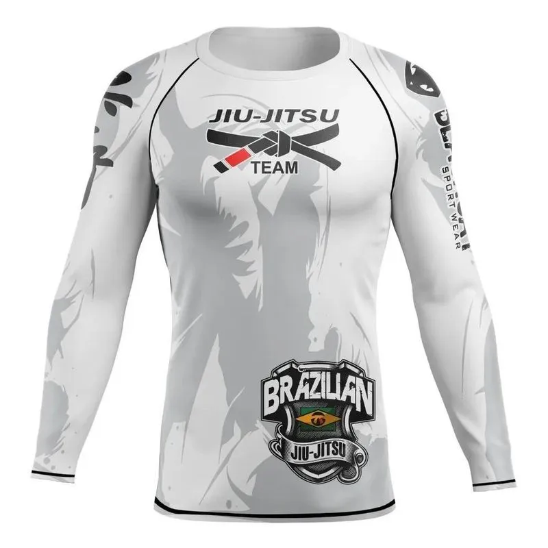 Rash Guard Jiu Jitsu Térmica: Conforto E Pro - Branco Jj Ggg