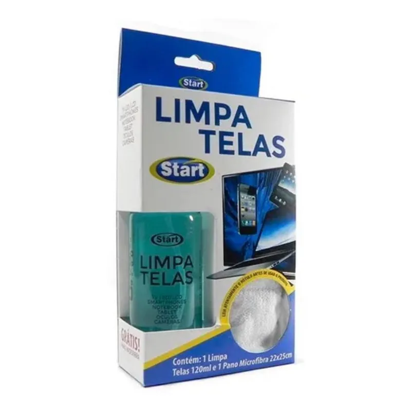 10x Limpa Telas Start 120ml + Pano Microfibra Produto Efici
