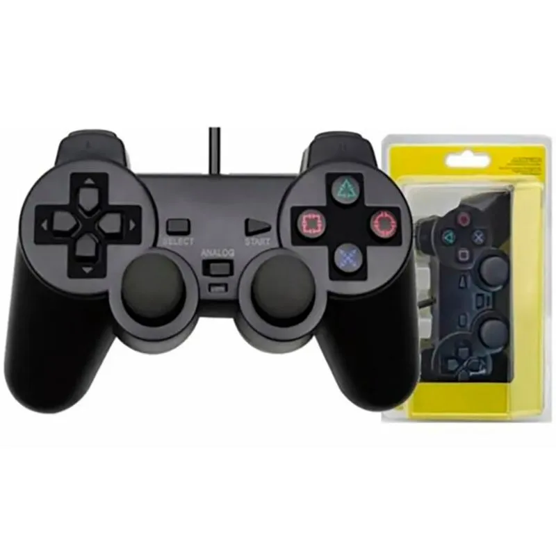 Manete Para Playstation 2 Ps2 Dualshock Com Fio Compatível