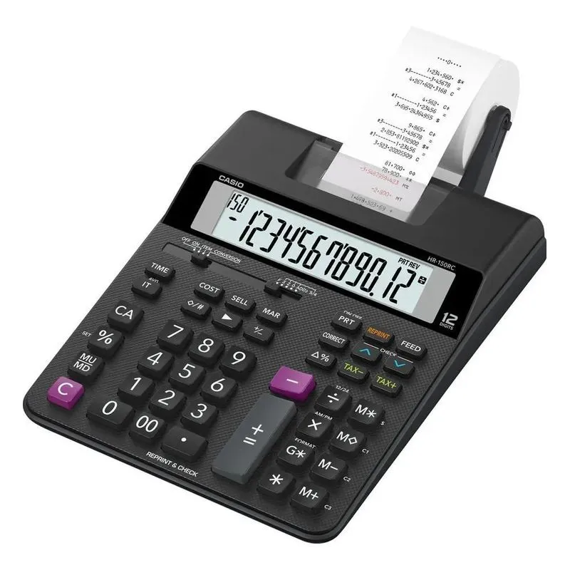 10x Calculadora Bobina Casio Hr-150rc Cor Preto