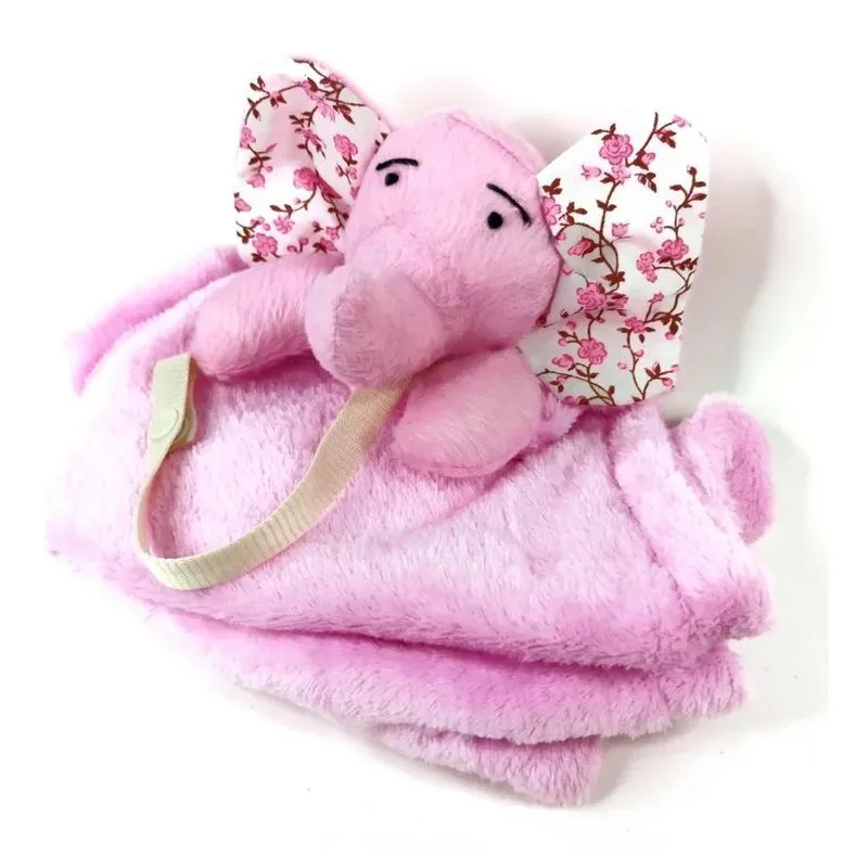 Naninha Bebê Plush Macio Hipoalergênica S - Elefantinho Rosa