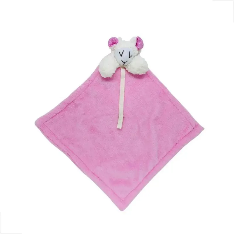 Naninha Bebê Plush Macio Hipoaler - Naninha Ovelha Rosa Bebê