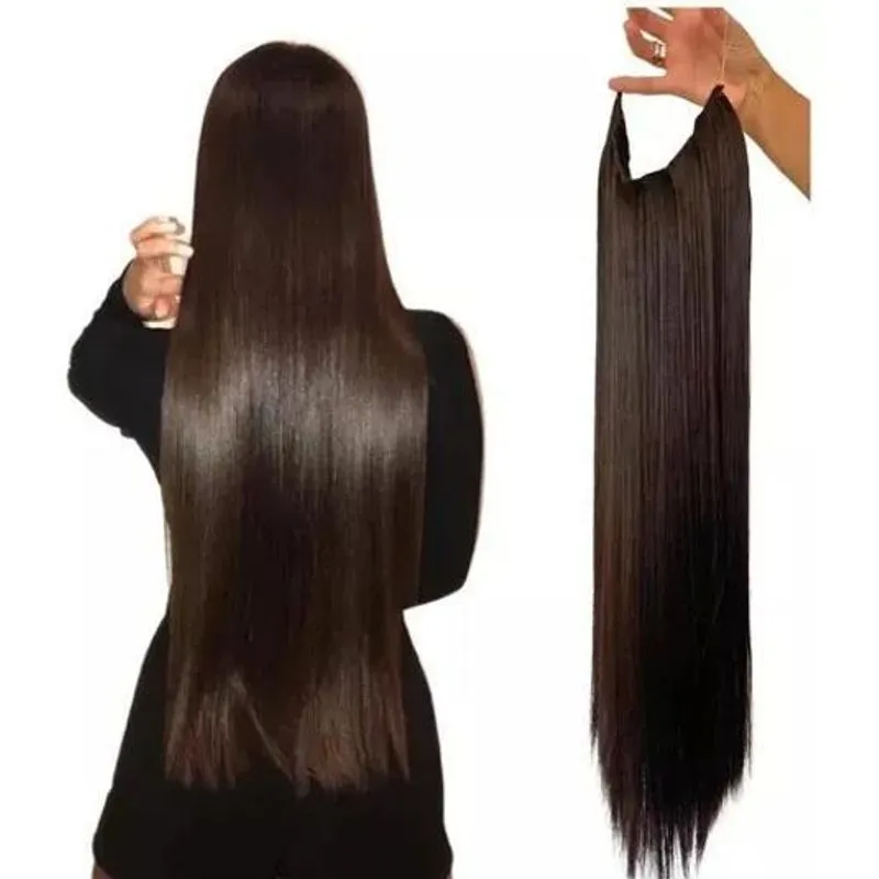 Aplique Cabelo Bio Humano Fio Invisível Mágico 70cm 150grs