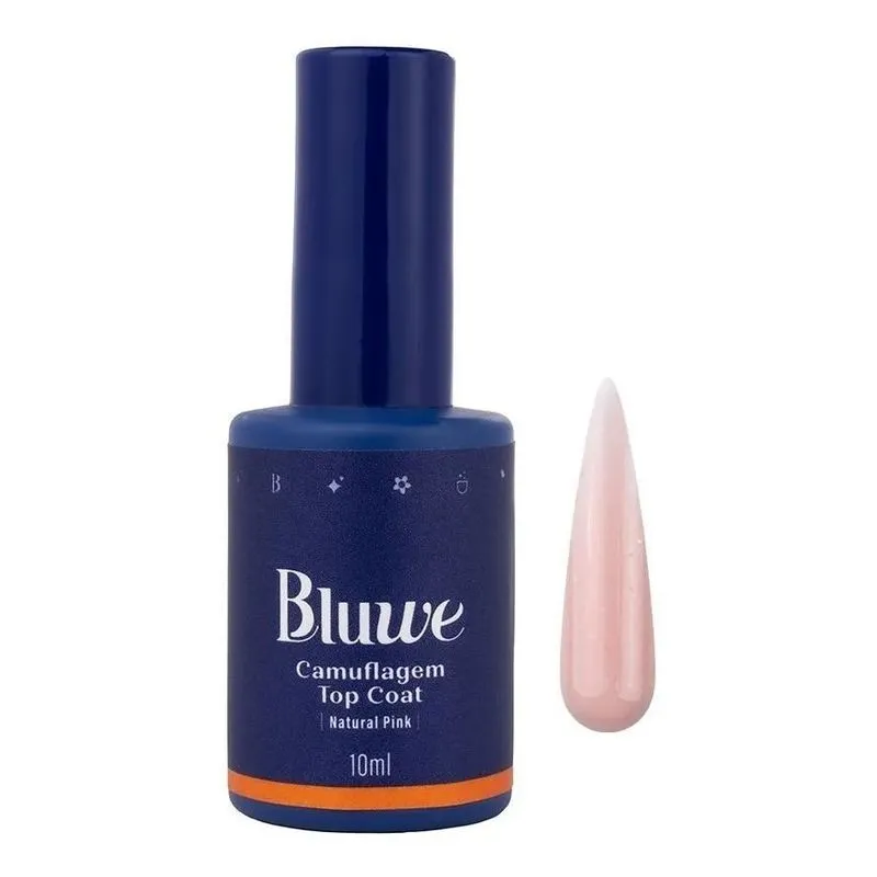 5x Top Coat Camuflagem Natural Pink 10ml - Bluwe