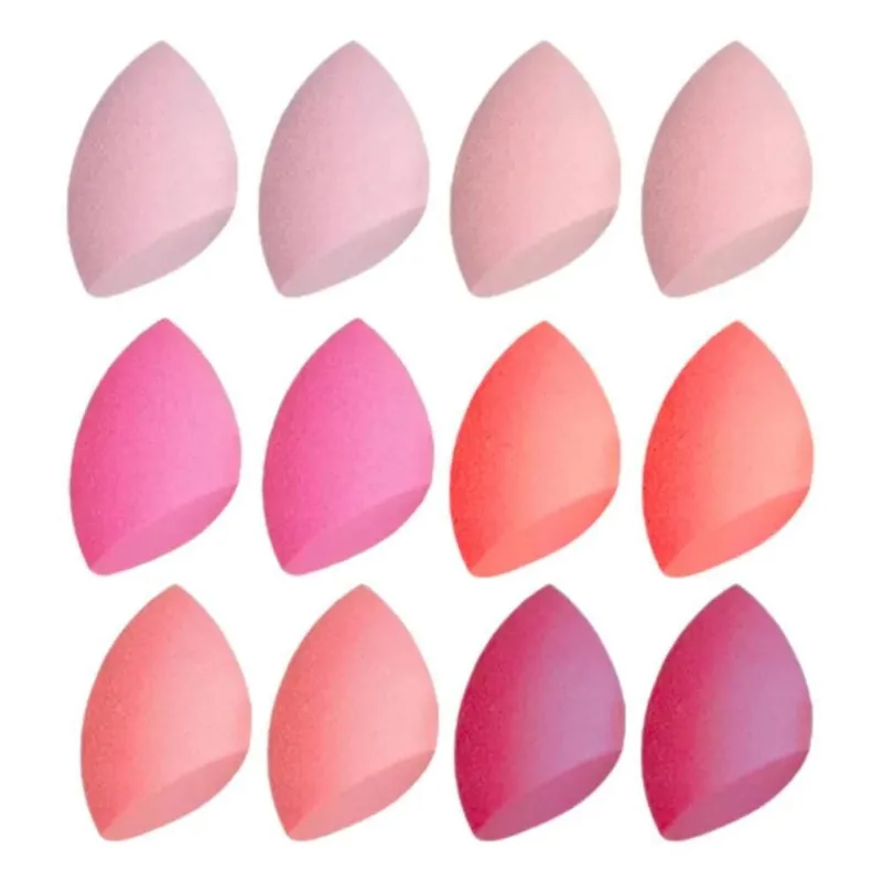 3x Kit 12 Esponjas De Maquiagem Chanfradas Base Make Up