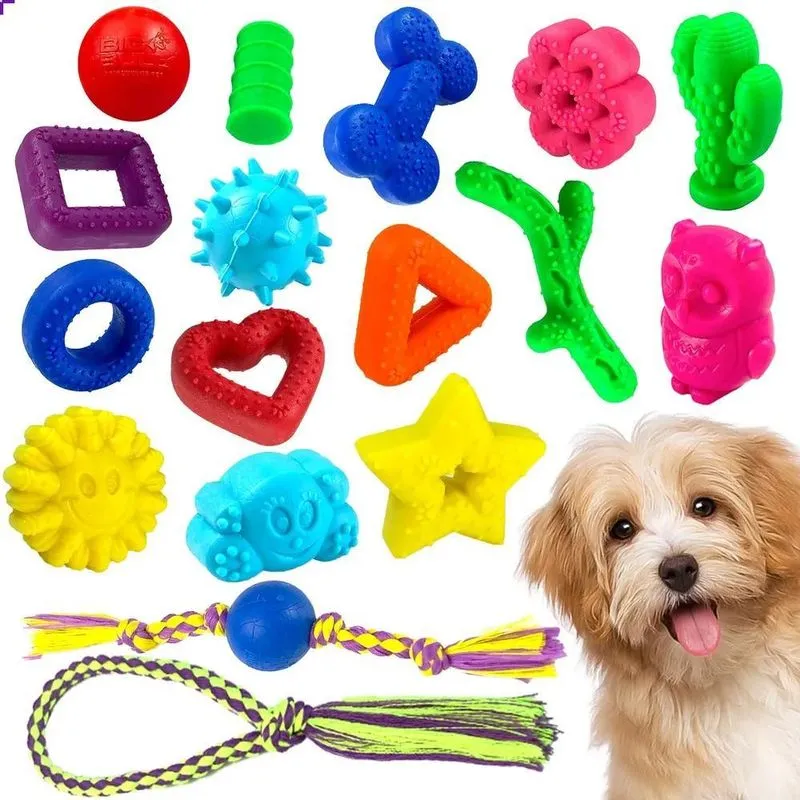 Kit 12 Brinquedo Mordedores Diversos Para Cachorros Pequenos