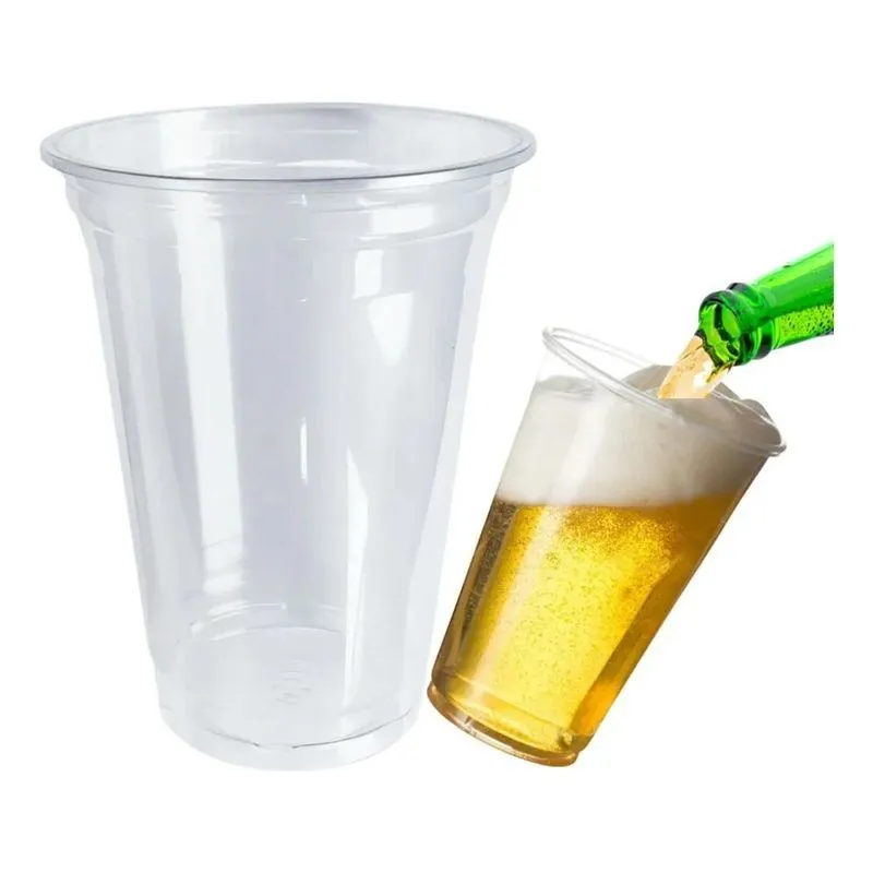 10x Copo Descartável Plástico 500ml Pp Chopp Cerveja Liso 1