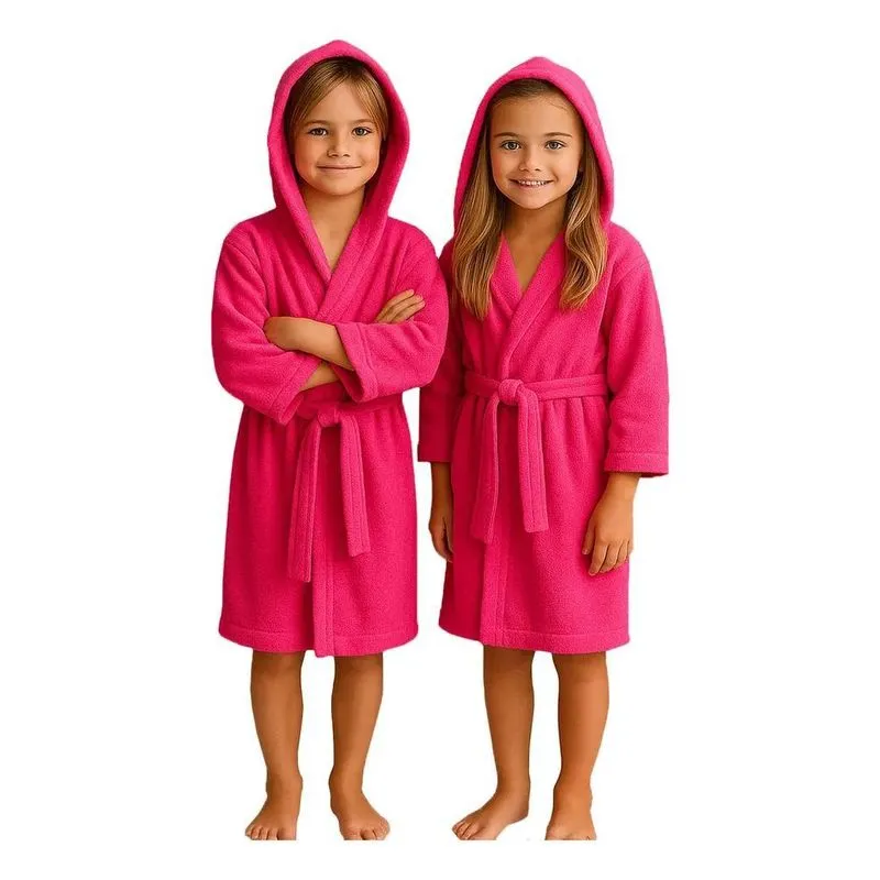 Roupão Infantil Microfibra Menino E Menina Com Pink 5 A 8 An