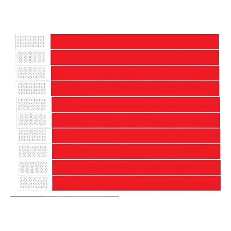 500 Pulseiras Lisas Identificação Segura Festas E - Vermelho