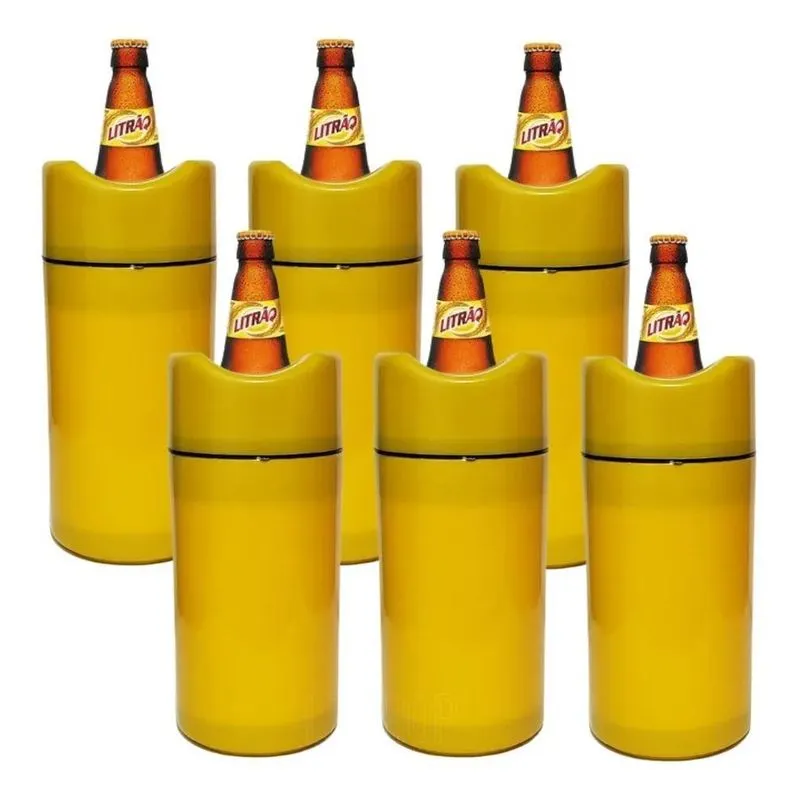 Kit 6 Porta Garrafa Litrão Cerveja Gelada: Mantenh - Amarelo