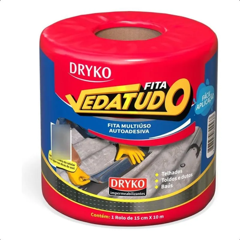 Manta Adesiva Asfaltica Aluminizada Fita Vedatudo 15cm X 10m