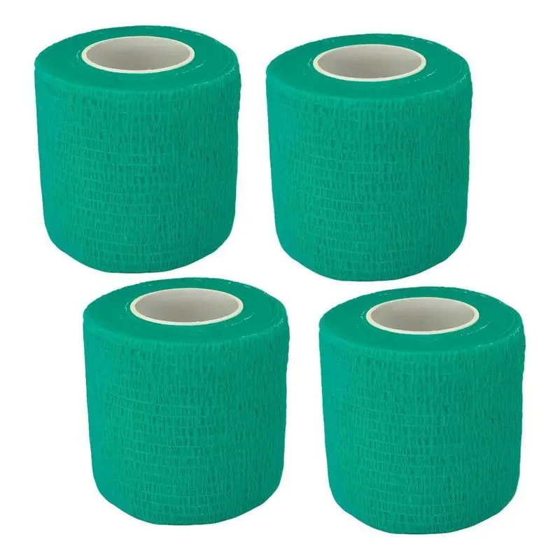 Kit 4 Bandagens Elásticas Sem Látex 5cm - Hipoalergênico - Verde