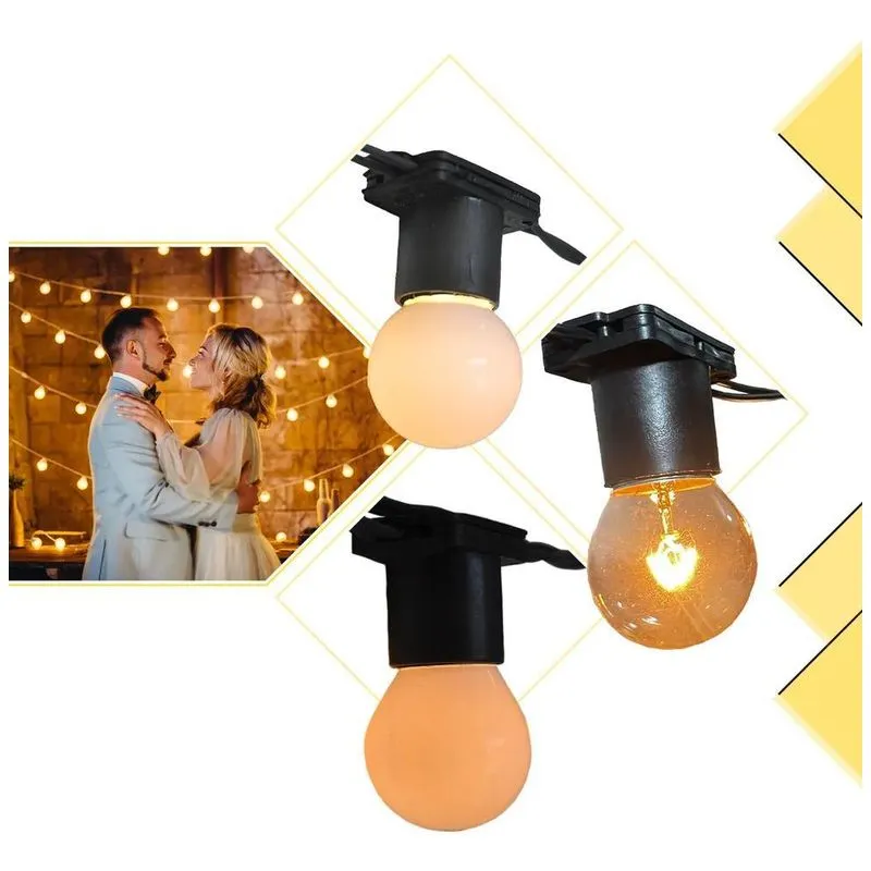 Varal De Luzes Led 10m: - Incandescente 15w Clara 127v Preto