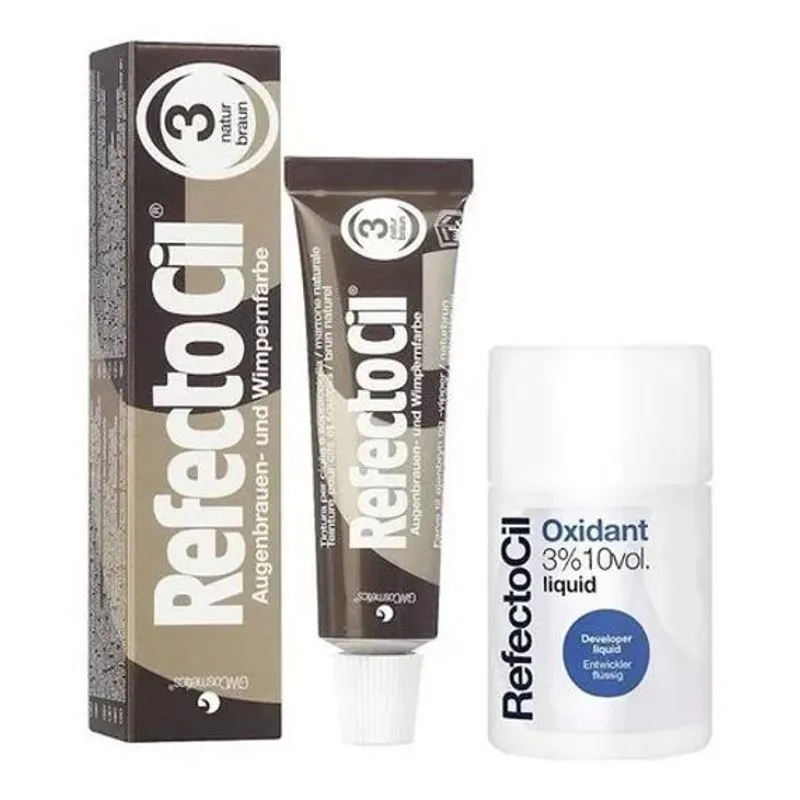 2x Kit Refectocil 1 Tinta + 1 Oxidante N.3 Castanho Natural