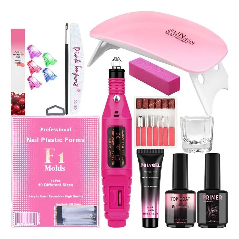 Kit Alongamento Polygel Cabine E Lixadeira De Unha Completo